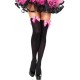  MEDIAS NYLON NEGRO Y LAZO ROSA - LEG AVENUE 