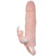  BRAVE MAN FUNDA PENE CON RABBIT VIBRADOR 16.5 CM NATURAL - BAILE 