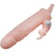  BRAVE MAN FUNDA PENE CON RABBIT VIBRADOR 16.5 CM NATURAL - BAILE 