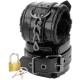  ESPOSAS CUERO AJUSTABLES MANOS NEGRO CON CANDADO - DARKNESS 