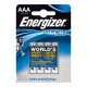  ULTIMATE LITHIUM PILA LITIO AAA L92 LR03 1,5V BLISTER*4 - ENERGIZER 