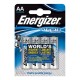  ULTIMATE LITHIUM PILA LITIO AA L91 LR6 1,5V BLISTER*4 - ENERGIZER 