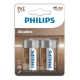  ALKALINE PILA D LR20 BLISTER*2 - PHILIPS 