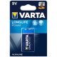  LONGLIFE POWER PILA ALCALINA 9V LR61 BLISTER*1 - VARTA 