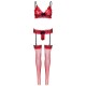  SET TRES PIEZAS DE ENCAJES TALLA UNICA  ROJO - LEG AVENUE 