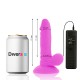  DILDO FLEXIBLE CON VIBRACION MORADO 17 CM O 3.3 CM - DIVERSIA 