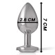  PLUG ANAL METAL ALUMINIO CON CRISTAL PLATA TALLA S - INTENSE 