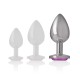  PLUG ANAL METAL ALUMINIO CON CRISTAL ROSA TALLA L - INTENSE 