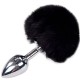  ANAL PLEASURE PLUG LISO METAL POMPON NEGRO TALLA S - ALIVE 