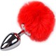  ANAL PLEASURE PLUG LISO METAL POMPON ROJO TALLA L - ALIVE 