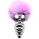  ANAL PLEASURE PLUG ESPIRAL METAL POMPON VIOLETA TALLA M - ALIVE 