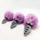  ANAL PLEASURE PLUG ESPIRAL METAL POMPON VIOLETA TALLA M - ALIVE 