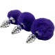  ANAL PLEASURE PLUG ESPIRAL METAL POMPON VIOLETA OSCURO TALLA S - ALIVE 