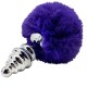  ANAL PLEASURE PLUG ESPIRAL METAL POMPON VIOLETA OSCURO TALLA M - ALIVE 