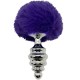  ANAL PLEASURE PLUG ESPIRAL METAL POMPON VIOLETA OSCURO TALLA M - ALIVE 
