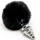  ANAL PLEASURE PLUG ESPIRAL METAL POMPON NEGRO TALLA S - ALIVE 