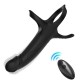  DILDO CON ANILLO & VIBRADOR CONTROL REMOTO NEGRO - ARMONY 