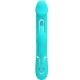  KAMPAS VIBRADOR RABBIT 3 EN 1 MULTIFUNCIÓN CON LENGUA VERDE AGUA - PRETTY LOVE 