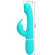  KAMPAS VIBRADOR RABBIT 3 EN 1 MULTIFUNCIÓN CON LENGUA VERDE AGUA - PRETTY LOVE 