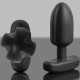  TARTARUS PLUG ANAL SILICONA QUADRIPOLAR NEGRO - ELECTRASTIM 