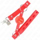  MORDAZA DE BOLA 4 CM TPE CON CANDADO ROJO 60 x 2 CM - KINK 