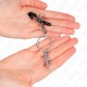  PINZAS PARA PEZONES CON ARO Y PEQUEÑAS CADENAS PLATEADO 6 CM - KINK 
