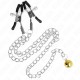 PINZAS PARA PEZONES CON CAMPANA DORADO Y CADENA 30 CM - KINK 