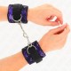  MUÑEQUERAS CORTAS DE ENCAJE TERCIOPELO Y UNIÓN DE NYLON VIOLETA/NEGRO 23 X 6.5 CM - KINK 