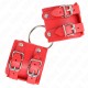  MUÑEQUERAS FIJAS CON ANILLA Y TACHUELAS ROJO AJUSTABLE 1722 CM X 6.5 CM - KINK 