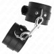  MUÑEQUERAS SIMPLES CON FILA DE REMACHES Y HEBILLA GRANDE NEGRO AJUSTABLE 1728 CM X 5 CM - KINK 