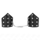  MUÑEQUERAS ESTILO PUNTIAGUDO NEGRO CON CADENA AJUSTABLE 1723 CM X 8.5 CM - KINK 