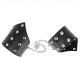  MUÑEQUERAS ESTILO PUNTIAGUDO NEGRO CON CADENA AJUSTABLE 1723 CM X 8.5 CM - KINK 
