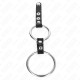  ANILLO PENE DOBLE 3.8 CM A 5 CM CONECTADOS POR CUERO - KINK 