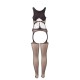 BODYSTOCKING CROTCHLESS DE REJILLA CON COPA Y HOMBROS ABIERTOS NEGRO TALLA ÚNICA - SUBBLIME  951900
