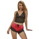 PIJAMA SEXY SATEN Y  ENCAJE NEGRO/ROJO L/XL - SUBBLIME  953966