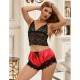 PIJAMA SEXY SATEN Y  ENCAJE NEGRO/ROJO L/XL - SUBBLIME  953966