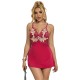 BABYDOLL CON DISEÑO FLORAL ROJO S/M - SUBBLIME  954123