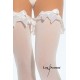 leg avenue medias opacas blanco con acabado en volante y lazo