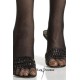 leg avenue medias de rejilla negra con detalle superior de encaje y lazo