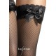 leg avenue medias de rejilla negra con detalle superior de encaje y lazo