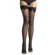 leg avenue medias de rejilla negra con detalle superior de encaje y lazo