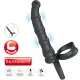 Tatum anillo vibrador pene con plug 10 vibraciones negro - Pretty Love