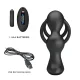 Anillo para pene con plug anal con vibración control remoto - Mr Play