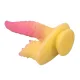 Ripplied Monster dildo fantasía con ventosa 22,5 cm Ø 5,5 cm rosa y amarillo - Power Monsters