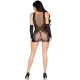 Mini vestido y guantes a juego negro talla única 81679 - Leg Avenue