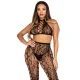 Crop top y medias sin entrepierna negro talla única 89372 - Leg Avenue