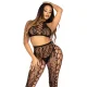 Crop top y medias sin entrepierna negro talla única 89372 - Leg Avenue