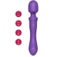 Wand masajeadora vibradora de doble extremo morada - She.e.o