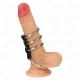 4 anillos pene metal 3,7 cm a 5 cm conectados por cuero - Kink