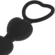 Mila cadena anal de corazones 18 cm - Black&silver